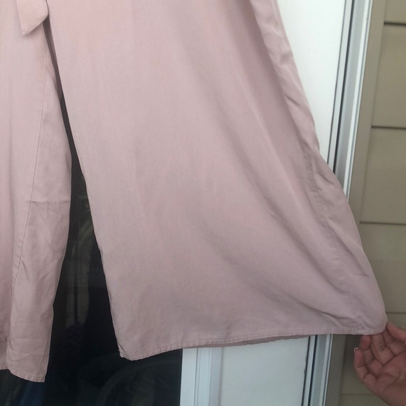 Wide Leg Pale Pink Tie Up Pants - Picture 2 of 11
